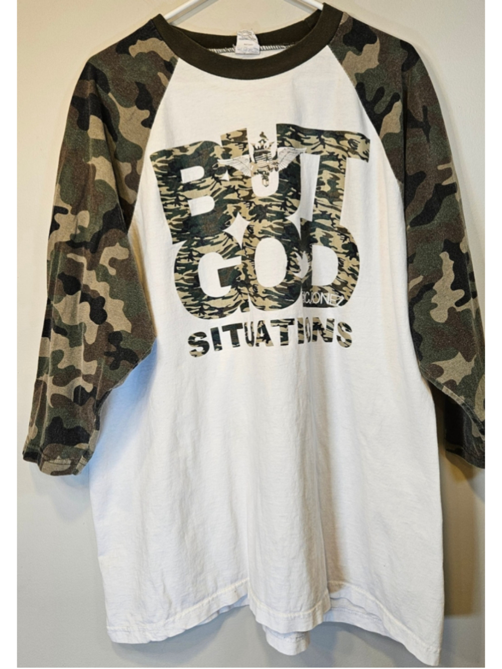I.C. Jonez But God Situations Shirt 3XL Camo Pro Club Christian Hip Hop